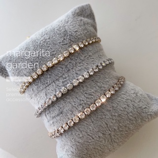 「 โค้ด ZJRP2 ลดทันที 45.- | ช้อปขั้นต่ำ 300.- 」 Margarita In-line Diamond Bracelet (Adjustable)