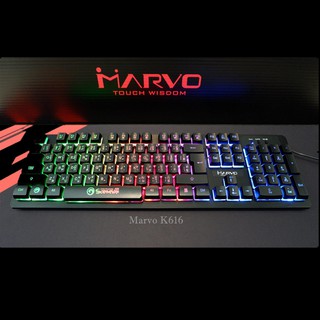 [ใช้โค้ด : BAHKช้อปฟรี 100! ถึง 22ล.ค.นี้เท่านั้น] MARVO Rainbow Blacklight GAMING KEYBORD รุ่น K616