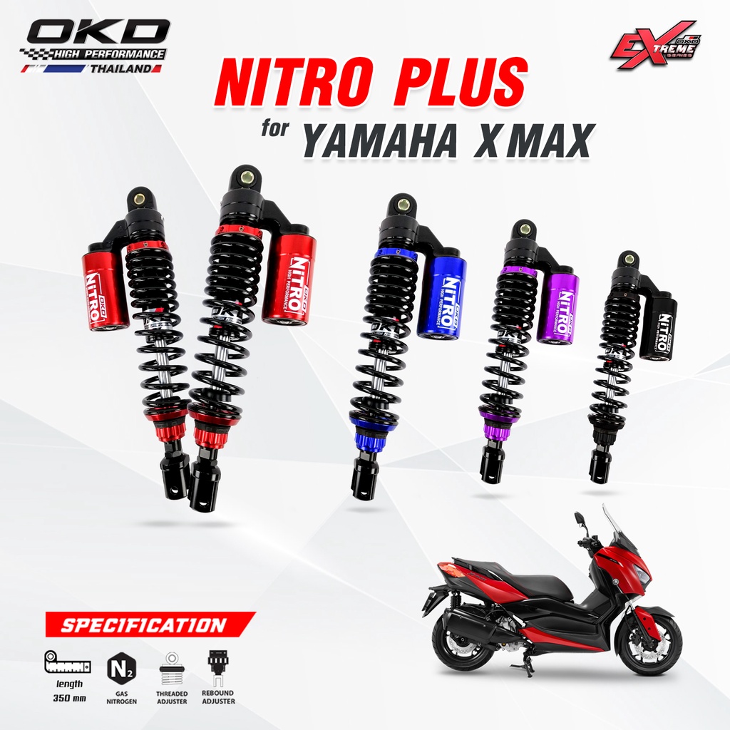 โช๊คOKD รุ่นNitro Plus ยาว330mm ใส่Xmax โช๊คOKDแท้ โช๊คแต่งOKD