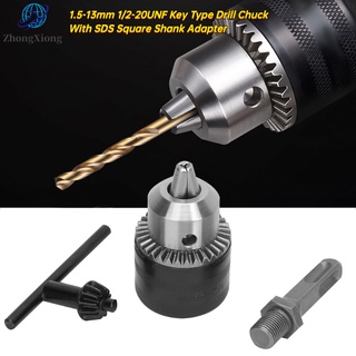 1.5-13 มม. 1 / 2-20 Unf Key Type Drill Chuck พร้อมอะแดปเตอร์แปลงไฟฟ้า