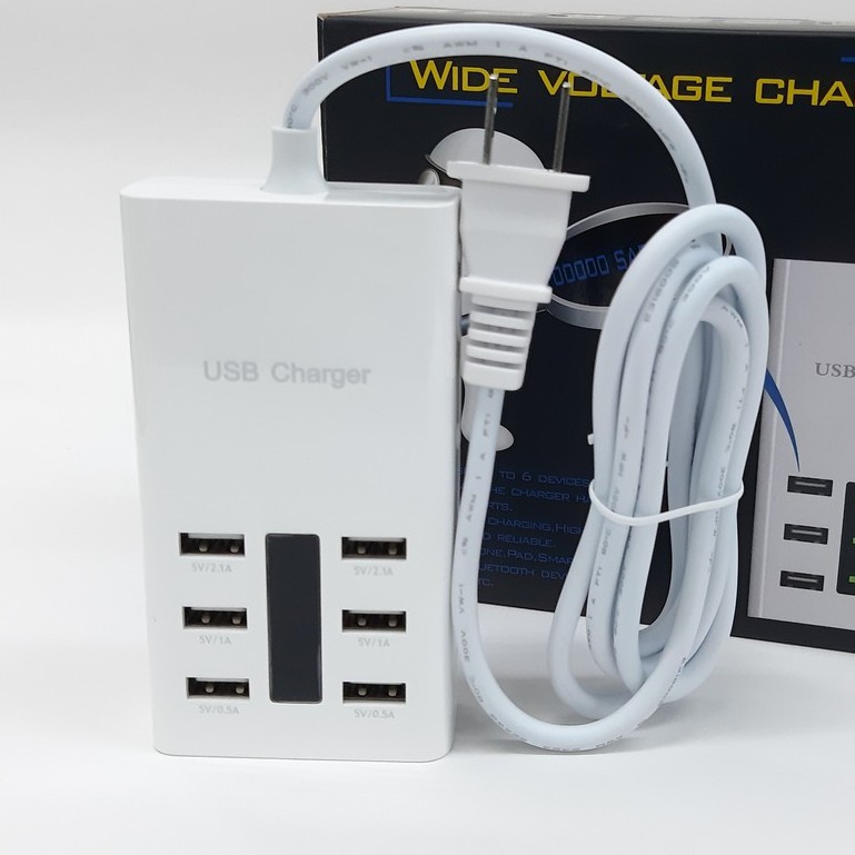 ปลั๊ก USB Charger ที่ชาร์จอุปกรณ์ USB Hub 6 Port คุณภาพดี