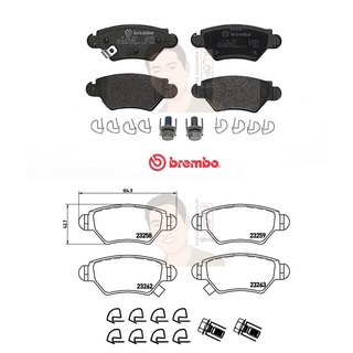 P59 031B ผ้าเบรก R (แท้ BREMBO รุ่น Black) Chevrolet ซาฟิร่า Zafira 1.8 2.2 ปี03-&gt;