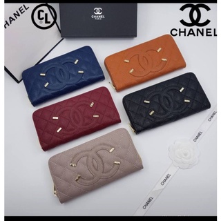 กระเป๋าสตางค์ใบยาว สไตล์ชาแนลchanel ชาแนลเกรดพรีเมี่ยม กระเป๋าสตางค์แบบซิป พร้อมกล่องแบรนด์