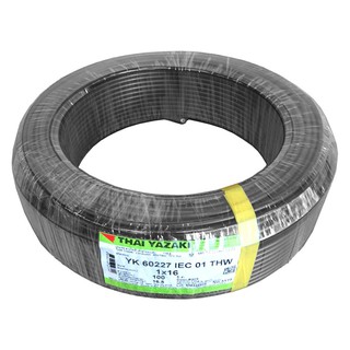 THW power cord ELECTRIC WIRE THW YAZAKI IEC01 1X10SQ.MM. 100M BLACK Power cable Electrical work สายไฟ THW สายไฟ THW IEC0