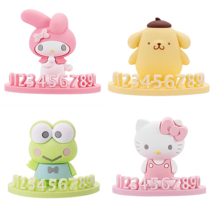 Life-365 ป้ายหมายเลขโทรศัพท์ซิลิโคน ลายการ์ตูน Hello Kitty น่ารัก สําหรับตกแต่งภายในรถยนต์