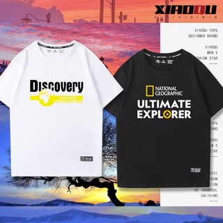 เสื้อยืดโอเวอร์ไซส์Discovery Channel Discovery Elephant Discovery เสื้อยืดแขนสั้น National Geographic แบบเดียวกันสำหรับผ