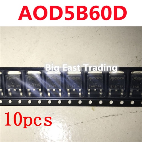 10 ชิ้น D5B60D AOD5B60D TO-252 600V 10A รับประกันคุณภาพ