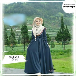 Salma DRESS เสื้อคลุม ผ้ามอสคราป สําหรับผู้หญิง วัยรุ่น 2021