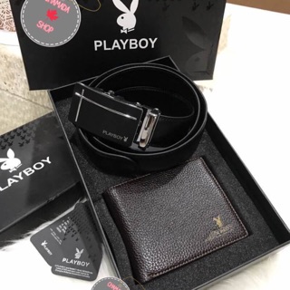 PLAYBOY LEATHER BELT &amp; WALLET VALUE PACK Limited Edition