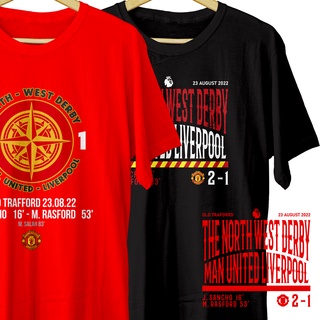 เสื้อยืดครอปเสื้อยืด พิมพ์ลาย UNITED VS LIVERPOOL NORTH WEST DERBY สําหรับผู้ชาย 2022 MU LFCS-5XL