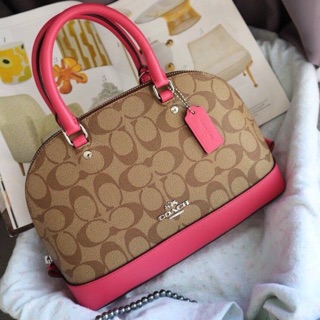 COACH F27583 MINI SIERRA SATCHEL ขอบชมพู