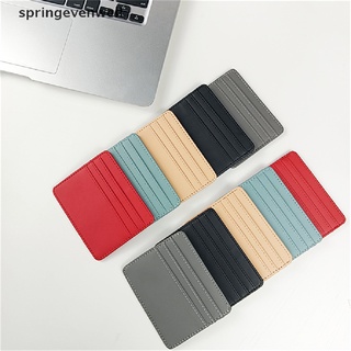 [springevenwell] ใหม่ กระเป๋าสตางค์ หนัง PU ใส่บัตรเครดิตได้หลายใบ บาง สไตล์นักธุรกิจ สําหรับผู้ชาย ผู้หญิง