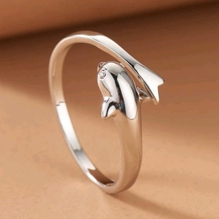 Silver Dolphin Premium Cute Ring : 🐬 🐬 แหวนเจ้าโลมาน้อยพรีเมี่ยมสีเงิน 🐬 🐬