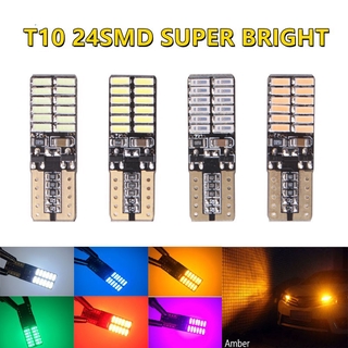 หลอดไฟ Led T10 W5W 24 Smd Canbus สําหรับติดป้ายทะเบียนรถยนต์ 1 ชิ้น