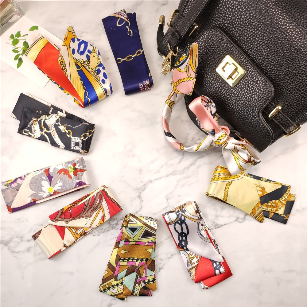 ผ้าพันหูกระเป๋า ผ้าพันกระเป๋า ผ้าผูกคอ ความกว้าง 4cm. ความยาว70 cm. #1558