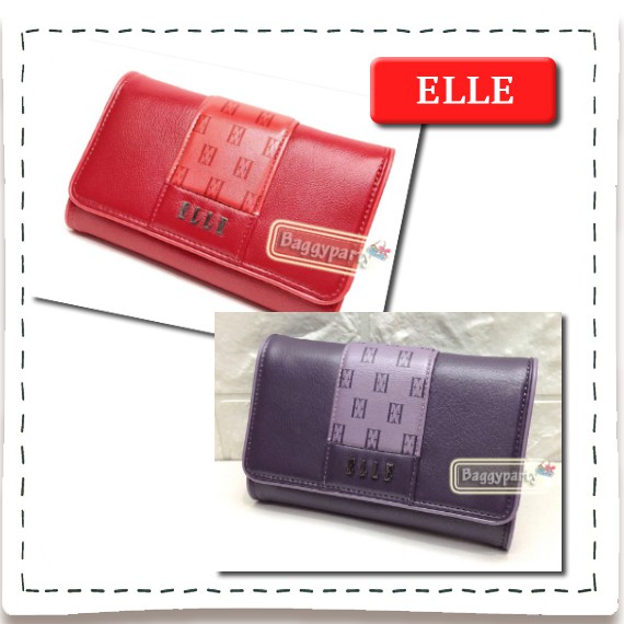ELLE แท้!!! กระเป๋าสตางค์ใบกลาง ELLE หนังนิ่ม (ELLEpm063)