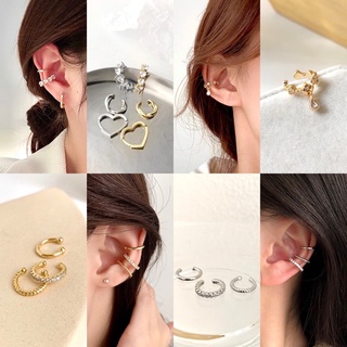 Ringring_acc | ต่างหูหนีบเงินแท้ Ear Cuff สไตล์เกาหลี ต่างหูหนีบเพชร