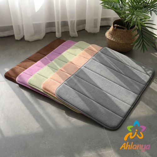Ahlanya พรมเช็ดเท้า 40×60 C m เมมโมรี่โฟม พรมกันลื่น Anti-slip mat