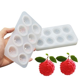 New Simulation Three-Dimensional 8-Piece Lychee Fruit Silicone Mold French Mousse Dessert Baking Mold Cakemold