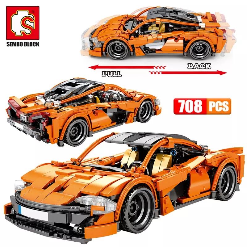 🔥พร้อมส่ง🔥เลโก้ Lego รถSuperCar McLaren P1 Sembo Block-701708 708 ชิ้น เกรดพรีเมี่ยม งานสวย ต่อเพลินๆ เดินหน้าถอยหลังได้