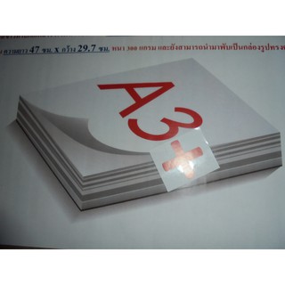 A3+ กระดาษอาร์ตมัน 2 หน้า A3+ ความหนา 300 แกรม ขนาด 29.7 ซม. x 47 ซม. .