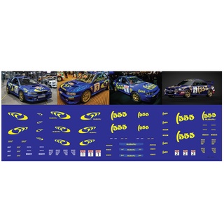 ดีคอลน้ำ Subaru 555 wrc wrx rally racing หมึกรองขาว ติดชิ้นงานได้ทุกสี ติดรถHot Wheels Majorette 1:64 Decal  water slide