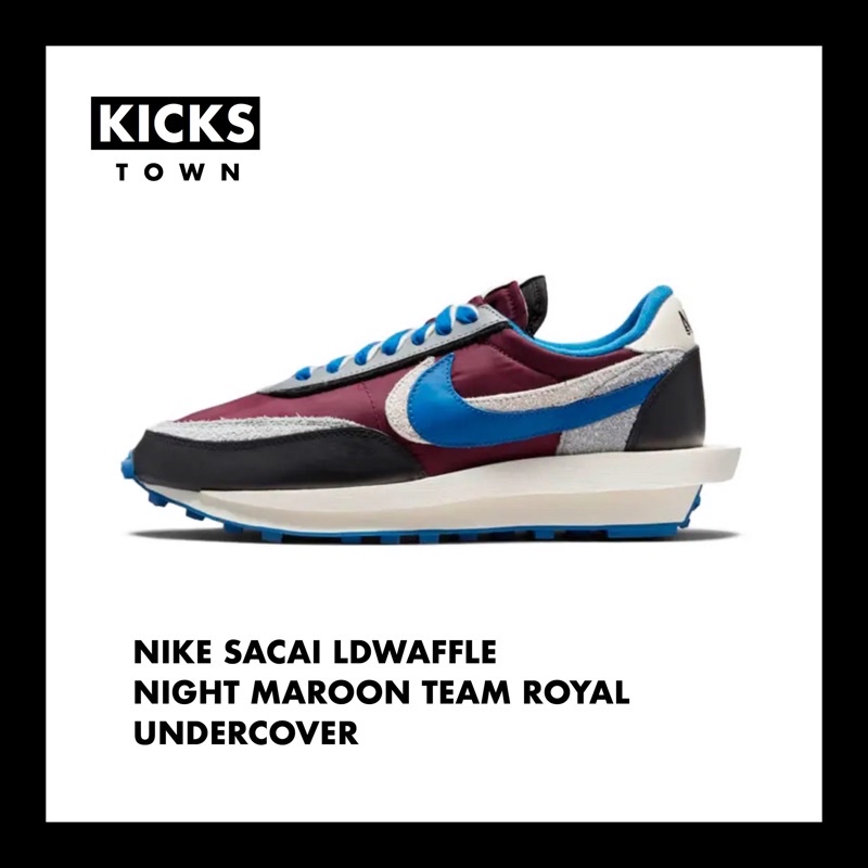 NIKE SACAI LDWAFFLE NIGHT MAROON TEAM ROYAL UNDERCOVER