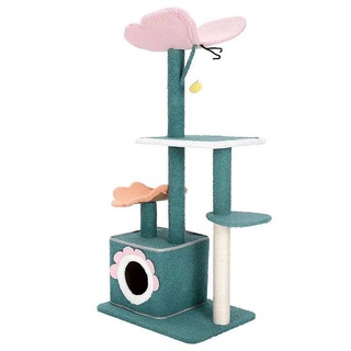 Cat tree คอนโดแมว ถ้ำเขียวพร้อมผีเสื้อ ขนาด55x40x120 cm.
