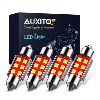 Auxito หลอดไฟ LED 3030SMD 31 มม. 36 มม. 41 มม. สําหรับติดป้ายทะเบียนรถยนต์ 2 ชิ้น