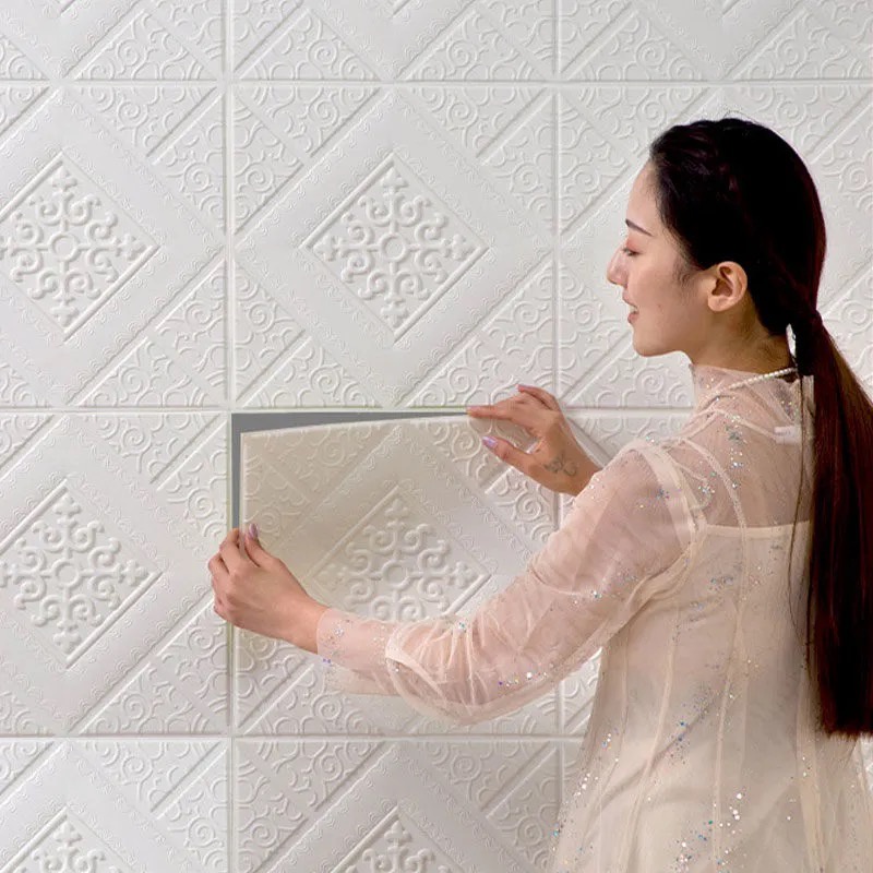 🌟DIY🌟 70 X 70CM วอลเปเปอร์ติดผนัง สามมิติ 3D wallpaper 3D ติดเพดาน มีกาวในตัว