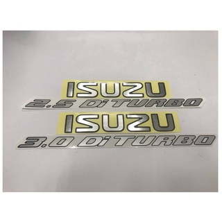 สติ๊กเกอร์ดั้งเดิมติดท้ายรถ คำว่า ISUZU 2.5 Di TURBO ISUZU 2.5 DiTURBO ISUZU 3.0 Di TURBO ISUZU 3.0 DiTURBO sticker