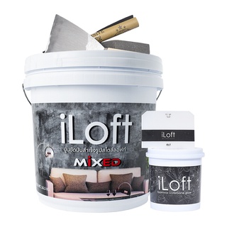 🔥สินค้าขายดี!! สีซีเมนต์สำเร็จรูป สูตรน้ำ ILOFT รุ่น iLoft Mixed ขนาด 10 กก. สีดำ เบอร์ 2 🚚พิเศษ!!✅