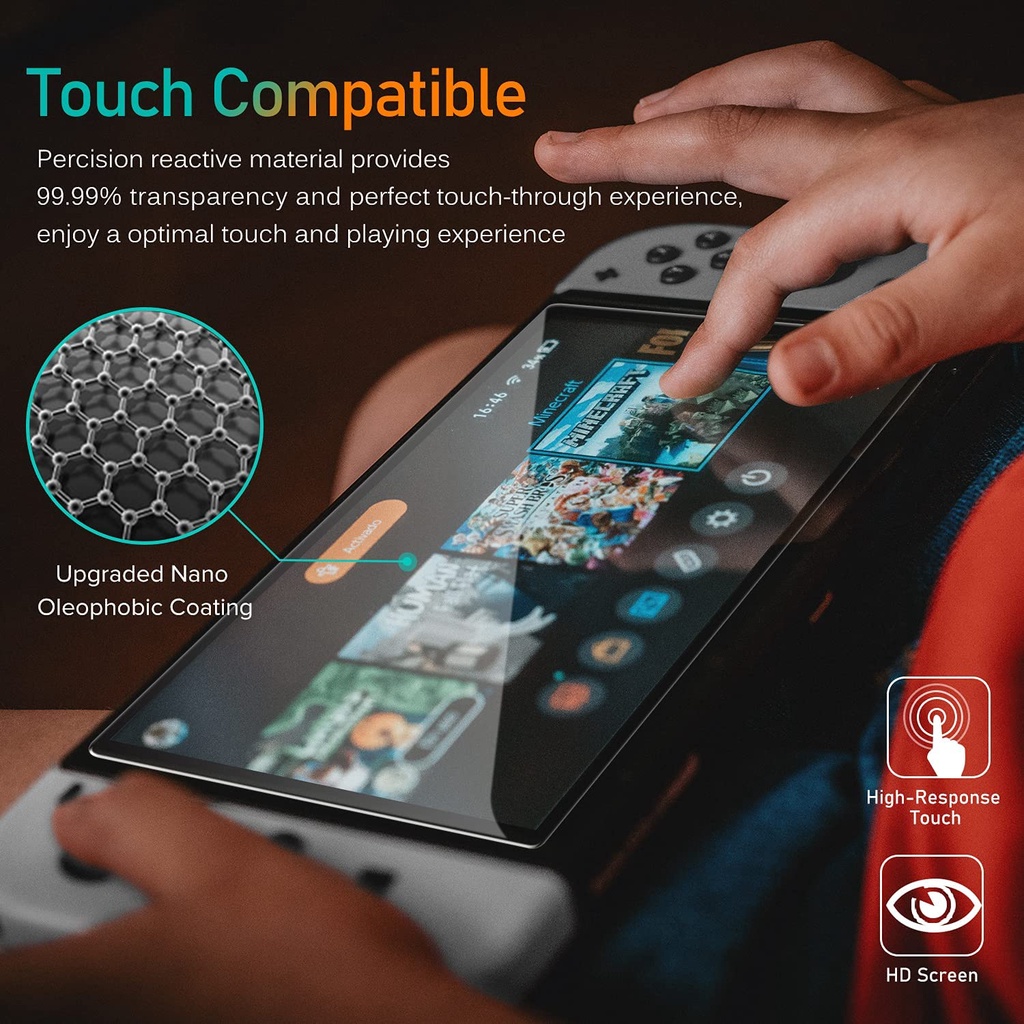 (2 ชิ้น) ฟิล์ม กระจก Unipha สำหรับ Nintendo Switch / Switch OLED / Switch Lite