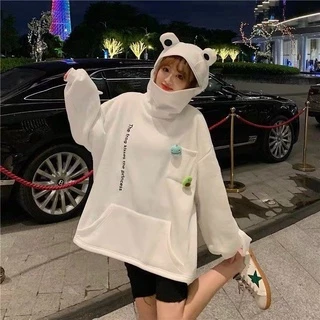 พร้อมส่ง เสื้อกันหนาว เสื้ออู้ดลายกบกับฮุ้ดกระต่าย น่ารัก เเบบใหม่งานเกาหลี ผ้าดีไม่ซ้ำใคร#119-1191