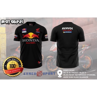 คอตต้อนคอกลมเสื้อยืดไมโครไฟเบอร์ พิมพ์ลายกราฟฟิคทีมแข่งรถ Honda Redbull Motor Sport Baju คุณภาพดี 2021S-5XL