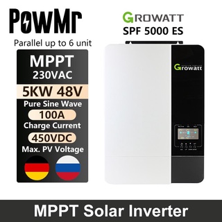 Powmr อินเวอร์เตอร์ไฮบริด 5KW ประสิทธิภาพสูง 5KVA 48vdc 230vac เอาท์พุต พร้อมฟังก์ชั่นขนาน สําหรับทํางาน