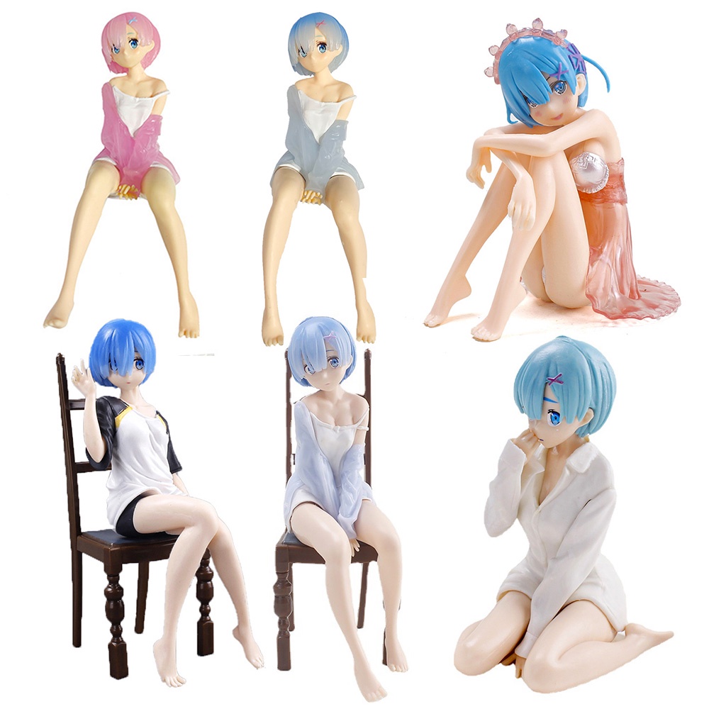 6 สไตล์ 15 ซม.อะนิเมะ Re: Life In A Different World จาก Zero Kawaii สาวชุดนอนรูป Rem Ram เก้าอี้ PVC คอลเลกชันรุ่นของเล่น