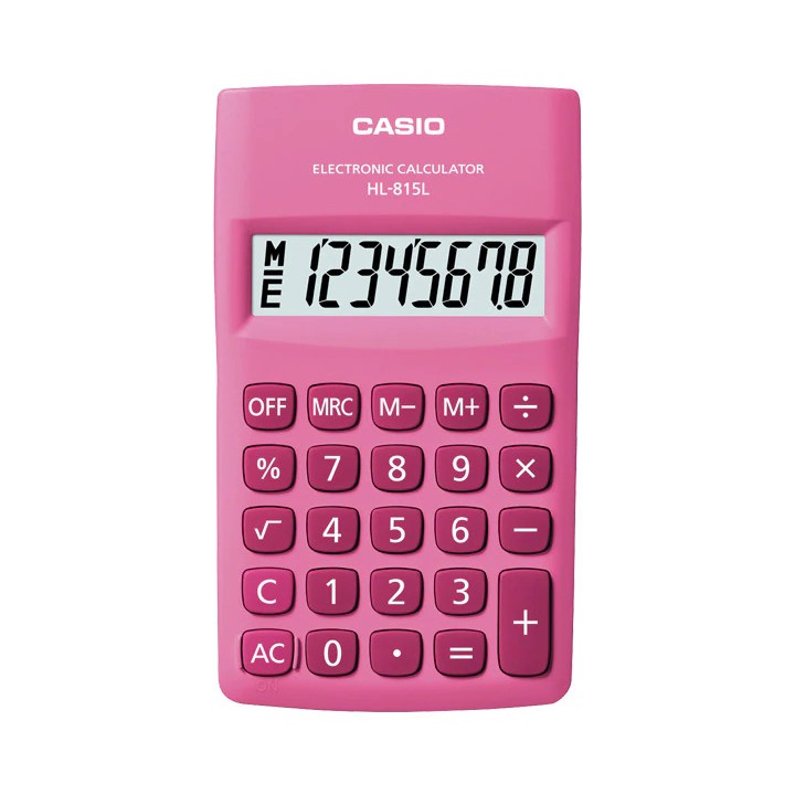 Casio Calculator เครื่องคิดเลข  คาสิโอ รุ่น  HL-815L-PK แบบพกพา 8 หลัก สีชมพู