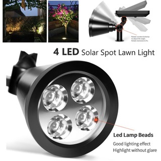 **พร้อมส่ง**ไฟทางเดิน 4LED Solar Spot Lawn Light ไฟLED Solar Cell  **ประหยัดไม่เสียค่าไฟ ใช้งานนาน 6-8 ช.ม.**