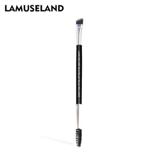 Lamuseland  แปรงเขียนคิ้ว หัวตัด พร้อมแปรงสปูลี่ สองหัว อุปกรณ์แต่งหน้า  LA902