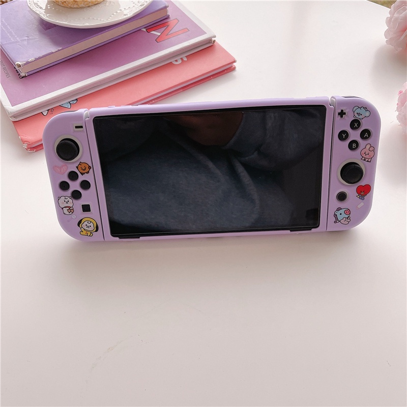 Nintendo Switch OLED เคสธีมแอนิเมชั่น การ์ตูนน่ารัก สีสันสดใส ปลอก TPU เกมคอนโซล ที่จับ ป้องกัน ปกอ่อน