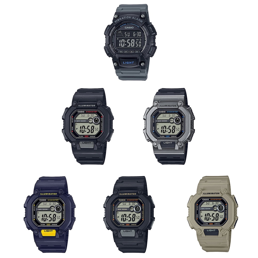 Casio Standard นาฬิกาข้อมือผู้ชาย รุ่น W-736H,W-737H (W-736H-8B,W-737H-1A,W-737H-1A2,W-737H-2A,W-737