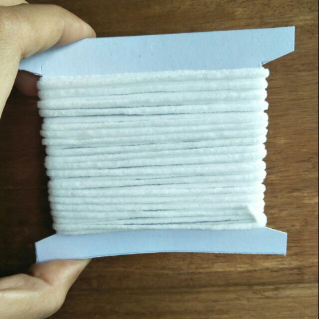 ยางยืดกลมเล็กสีขาว 3มิล ใช้ทำสายหน้ากากผ้าอนามัย(6หลาโดยประมาณ)