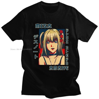 เสื้อยืดแขนสั้น ผ้าฝ้ายแท้ พิมพ์ลายอนิเมะ Death Note Misa Amane เหมาะกับของขวัญ สไตล์ญี่ปุ่นเรโทร สําหรับผู้ชายS-5XL