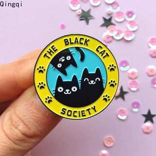 The Black Cat Society เข็มกลัดลายการ์ตูนแมวสําหรับติดตกแต่งปกเสื้อผ้า