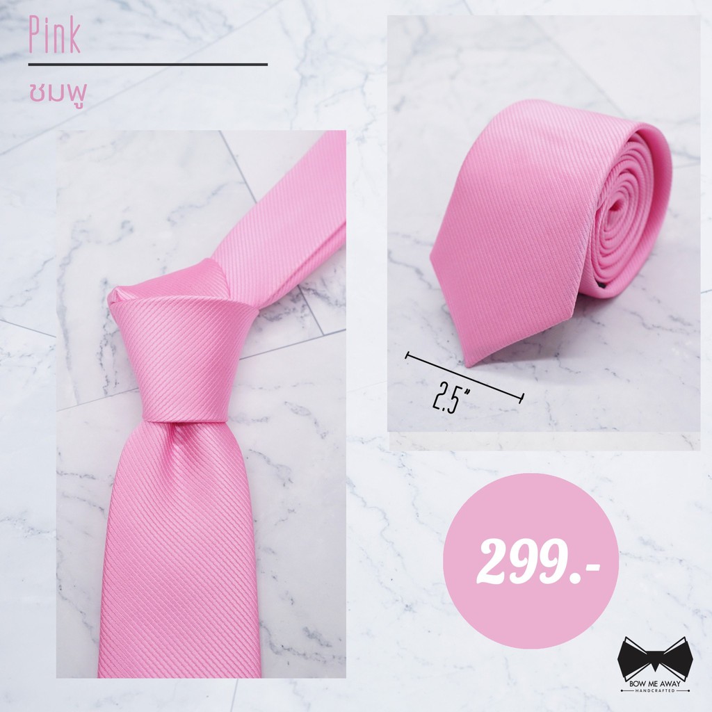 299 บาท ❗️SALE❗️เนคไทโมเดิร์นลายขวางในตัวสีชมพูขนาด 2.5นิ้ว-2.5″ Modern Pink Diagonal Stripe Necktie Fashion Accessories