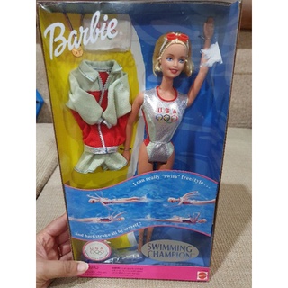 **กล่องไม่สวย** Vintage 1999 Swimming USA OLYMPICS Champion Barbie #24590 #197#