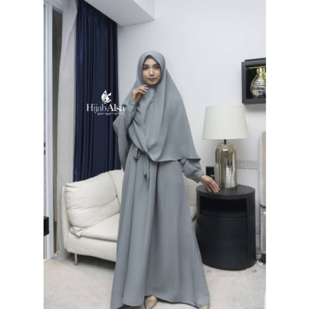 Gamis new ฮิญาบอัลซ่า  aja khimar แยกขาย)