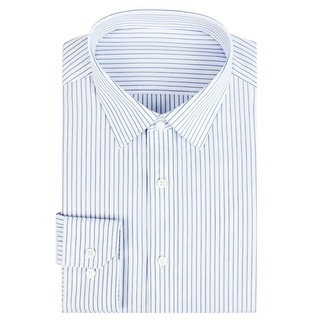 KINGMAN Busniess Shirts Long Sleeve Striped Twill Blue เสื้อเชิ้ตสั่งตัด ตัดตามสัดส่วนได้ เสื้อเชิ้ตทำงาน เสื้อเชิร์ต