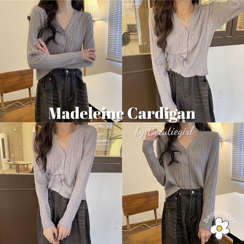 Madeleine Cardigan • พร้อมส่ง • เสื้อคลุมแขนยาว คาร์ดิแกนไหมพรม Becutiegirl